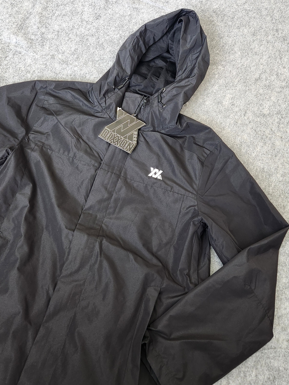 NWT Dixxon Ground Up Customs Jacket Windbreaker Men's M Black Hooded Mesh Lined